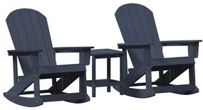 Kerti lounge szett 3 pcs Tengerészkék HDPE