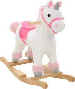 vidaXL fehér és rózsaszín plüss unikornis 65 x 32 x 58 cm