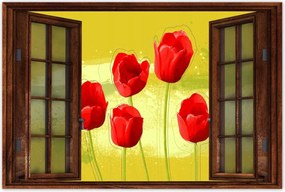 Poszterek 60x40 Pipacsok mézszínű háttérrel