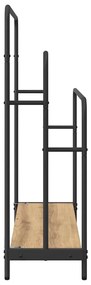 Ruhaszárító polcokkal kézműves tölgy 90 x 30 x 100.5 cm Faanyag