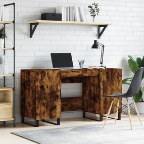 Füstös tölgy színű szerelt fa íróasztal 140x50x75 cm