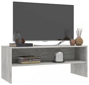 betonszürke szerelt fa TV-szekrény 100 x 40 x 40 cm