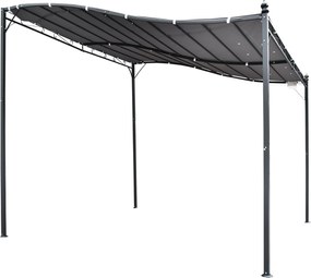 Outsunny Pergola Kert Pavilon Napernyő Fedelet A Fém Szürke 297x297cm | Aosom