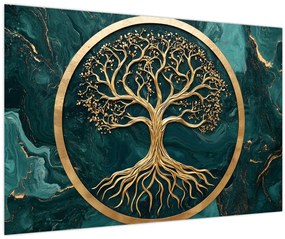 Kép – Márványban lévő arany életfa (90x60 cm)
