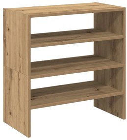 2 db kézműves tölgy cipőtartó állvány halmozható 60x30x30,5 cm