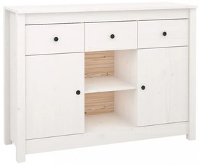 fehér tömör fenyőfa tálalószekrény 100x35x74,5 cm