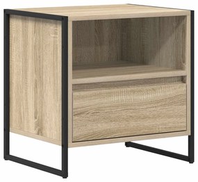 vidaXL Éjjeli asztal fiókkal 2 pcs Sonoma 50 x 39,5 x 50 cm Faanyag