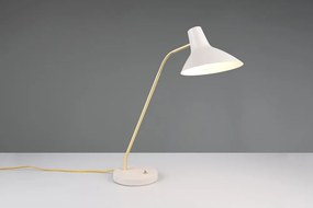 Aranyszínű-elefántcsont színű asztali lámpa hajlítható szerkezettel (magasság 54 cm) Traveller – Trio