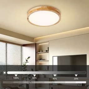 Brilagi - Fényerőszabályozható LED lámpatest WOODLINE LED/48W/230V 3000-6000K tölgy átm. 40 cm + távirányító