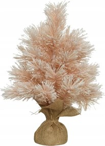 Mini Dekoratív műfenyő púderrózsaszín havas 60cm