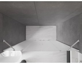 Mexen Velar Duo, tolózuhanyajtó 200 cm-re nyitható, 8 mm-es matt üveg, króm, 871-200-000-32-01