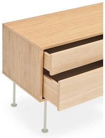 Yoko krémfehér TV-állvány tölgyfa dekorral - Teulat