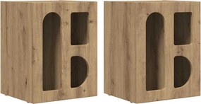 vidaXL Éjjeli asztal 2 pcs Artisan tölgy 40 x 35 x 50 cm Faanyag