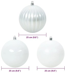 Karácsonyi Díszgömb Készlet 3 pcs Fehér