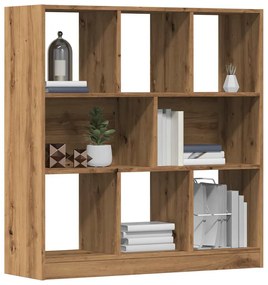 kézműves tölgy színű szerelt fa könyvszekrény 97,5x29,5x100 cm