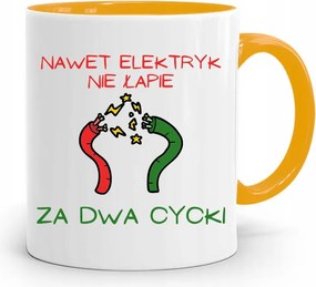 Bögre Sárga Vicces Villanyszerelő Nem Érti A fényképes nyomatot