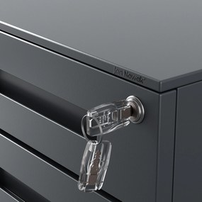 KATE görgős konténer íróasztal alá – 390 x 600 x 500 mm, antracit színű