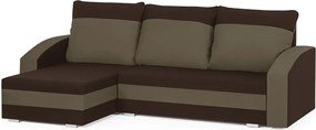 KING Kinyitható sarokkanapé Sötétbarna/világosbarna