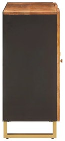 barna és fekete tömör mangófa kisszekrény 90x33,5x75 cm