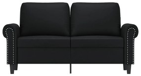 2 személyes fekete műbőr kanapé 120 cm