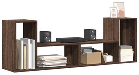 2 db barna tölgy színű szerelt fa TV-szekrény 75 x 30 x 50 cm