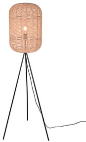 Bézs állólámpa textil-fűzfavessző búrával (magasság 150 cm) Runa – Trio