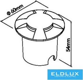 UNIVERSO Taposólámpa LED 1w 50lm 4000k 360° IP67 fekete Ø60x54mm