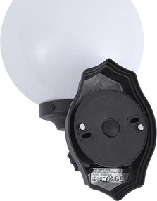 Klasszikus kültéri fali lámpa fekete opál üveggel IP44 - Champs