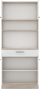Négyajtós szekrény, sonoma tölgy/fehér, DOMIS NEW