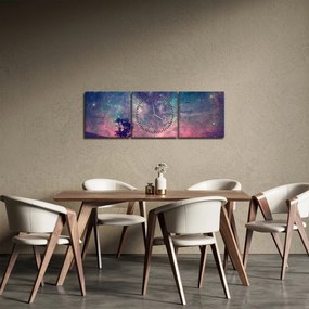 Kép - természetfeletti éjszakai égbolt (órával) (90x30 cm)