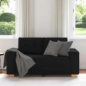 fekete szövet loveseat kanapé 120 cm