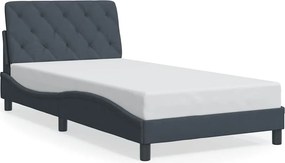 vidaXL sötétszürke bársony ágykeret matrac nélkül 100 x 203 cm