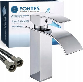 Mosdó Csaptelep Álló Vízesés Cubic Fürdőszoba Csaptelep Mosdóhoz Króm