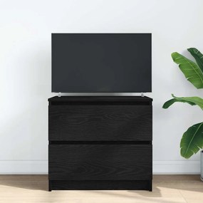 fekete szerelt fa TV-szekrény 60x35x54 cm