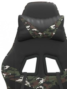 vidaXL fekete és terepszínű műbőr forgó játékszék