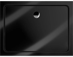 Mexen SLIM - Téglalap alakú zuhanytálca 100x80x5cm + króm szifon, fekete, 40708010