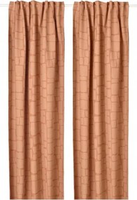 Ikea Lonnstavmal Függöny, piros-barna,145x300 cm
