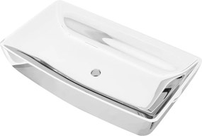 vidaXL ezüstszínű kerámia mosdókagyló 71 x 38 x 13,5 cm