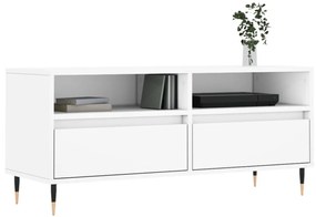fehér szerelt fa TV-szekrény 100x34,5x44,5 cm