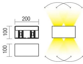 Redo 90303-LED Kültéri fali lámpa VARY 4xLED/5W/230V 4000K IP54 antracit