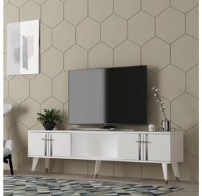 TV asztal/szekrény Pebine 2 (fehér + ezüst) . 1095308