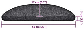 20 db antracitszürke lépcsőszőnyeg 56 x 17 x 3 cm