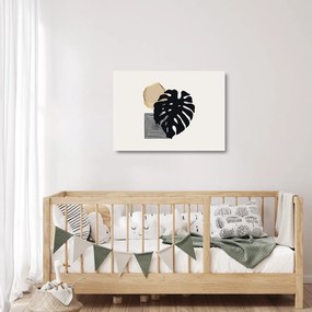 Üveg kép - Absztrakció trópusi levelekkel N⁰2 (70x50 cm)