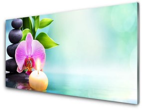 Fali üvegkép Orchid Víz Természet 100x50 cm