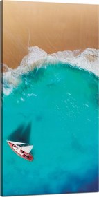 Vászonkép Vitorlás Víz Hullámok Part 60x120 cm Ideális ajándék
