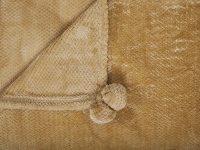 Mustársárga pamut ágytakaró 200 x 220 cm SAITLER Beliani