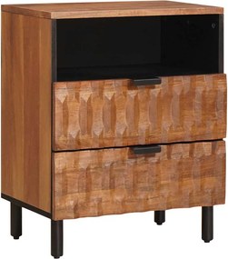 vidaXL Éjjeliszekrény fiókkal Barna 50 x 33 x 62 cm Tömör Mangófát