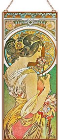 Alfons Mucha - Polyanthus üvegkép, falikép