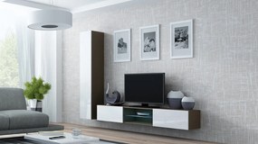 MEBLINE Modern Wall Unit VIGO LATTE 21 Latte / White Gloss