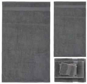 Sötétszürke frottír pamut törölköző és fürdőlepedő készlet 6 db-os Anti-Bacterial – Catherine Lansfield